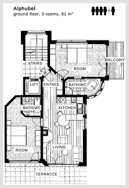 Floor plan apartment Alphubel Dolce Vita Saas-Fee Floor plan apartment Alphubel Dolce Vita Saas-Fee