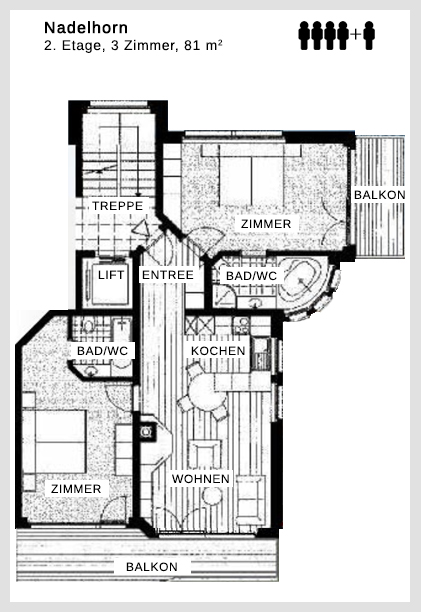 Grundriss Apartment Nadelhorn Dolce Vita Saas-Fee Grundriss Apartment Nadelhorn Dolce Vita Saas-Fee